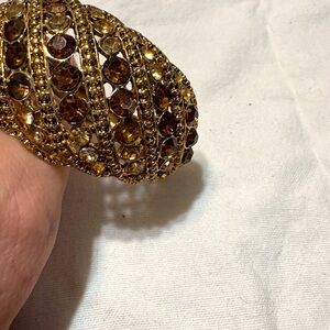 Vintage autumn tones crystal clamper bracelet